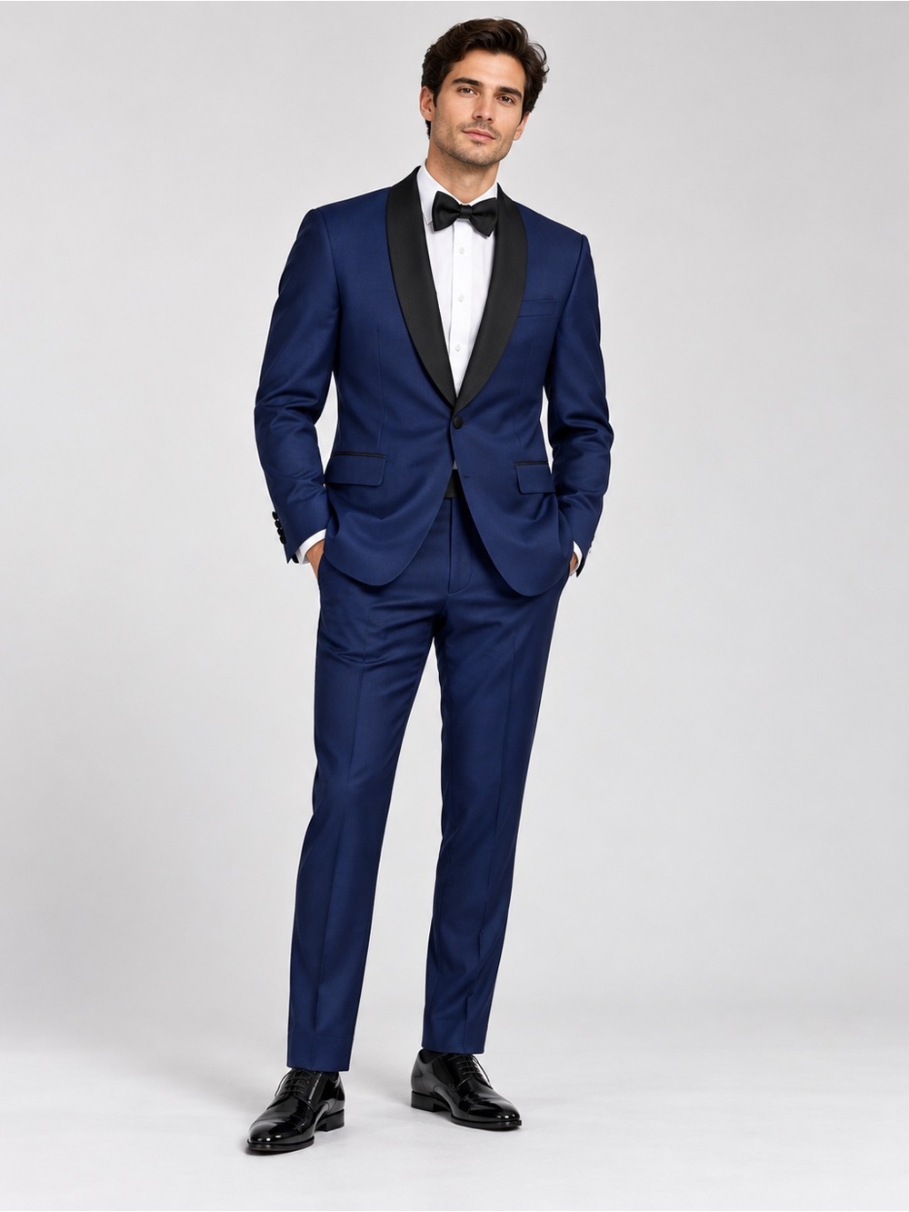 Ted Baker Josh Tuxedo Suit Mens 38 32R Wool Mohair Navy Shawl Evening Formal